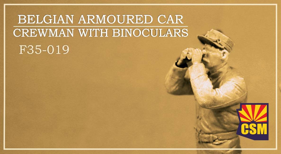 Belgian Armoured car crewman with binoculars