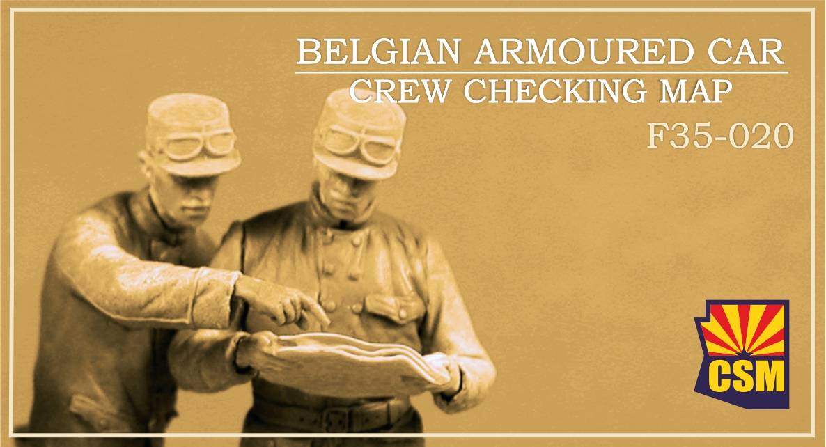 Belgian Armoured car crew checking map