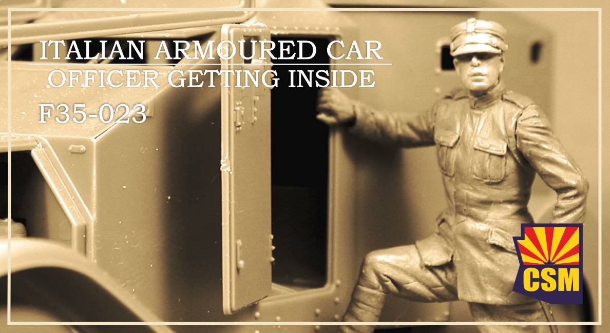 Italian Armoured Car Officer getting inside