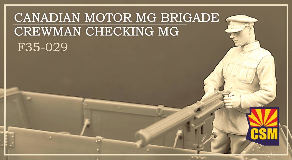Canadian Motor MG Brigade Crewman Checking MG