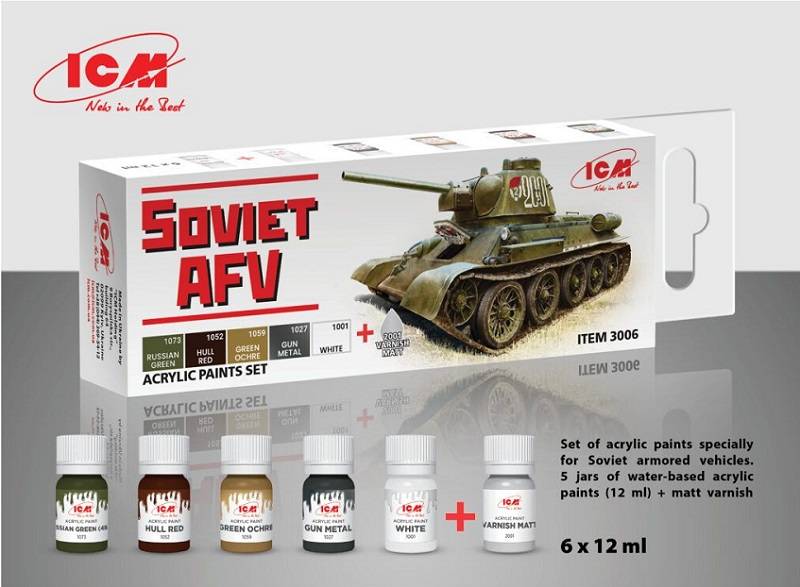 Acrylic paint set for Soviet AFV WWII