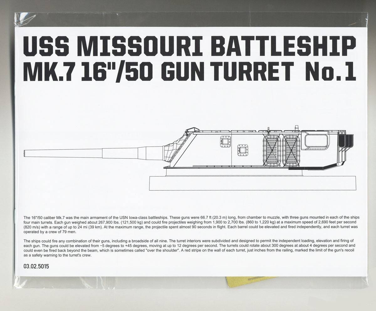 USS MISSOURI BATTLESHIP MK.7 16''/50 GUN TURRET No.1 – Image 7