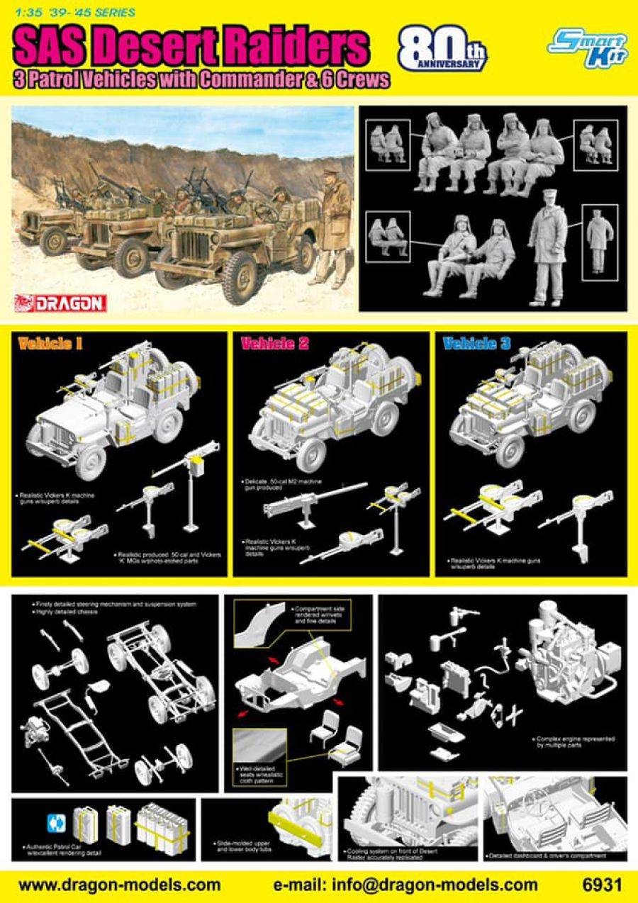80th Anniversary SAS Desert Raiders 3 Patrol Vehicles with Commander & 6 Crews – Image 2