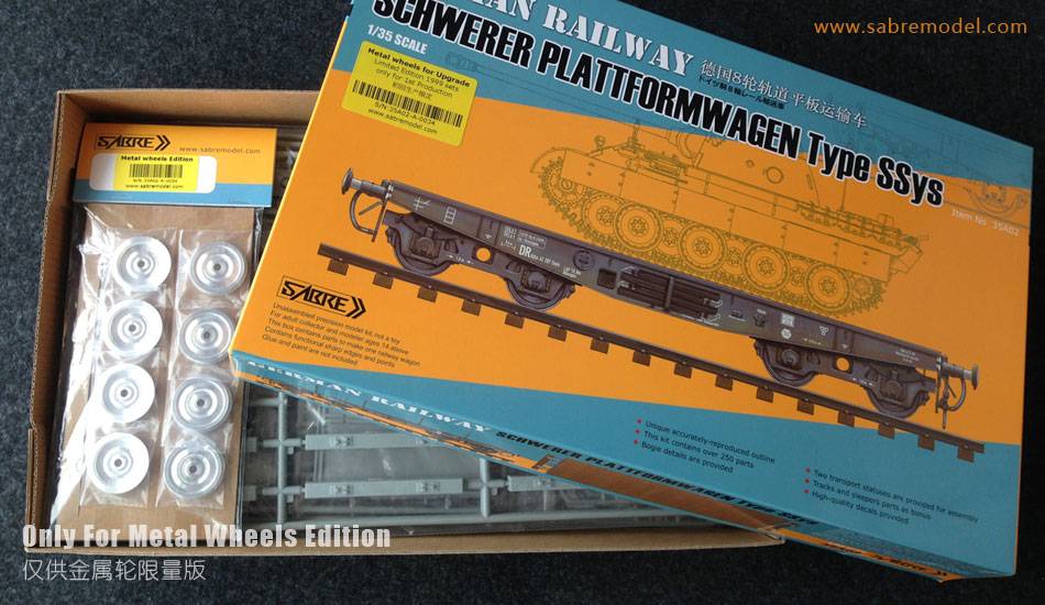 GERMAN RAILWAY SCHWERER PLATTFORMWAGEN Type SSys (Metal wheels Edition)