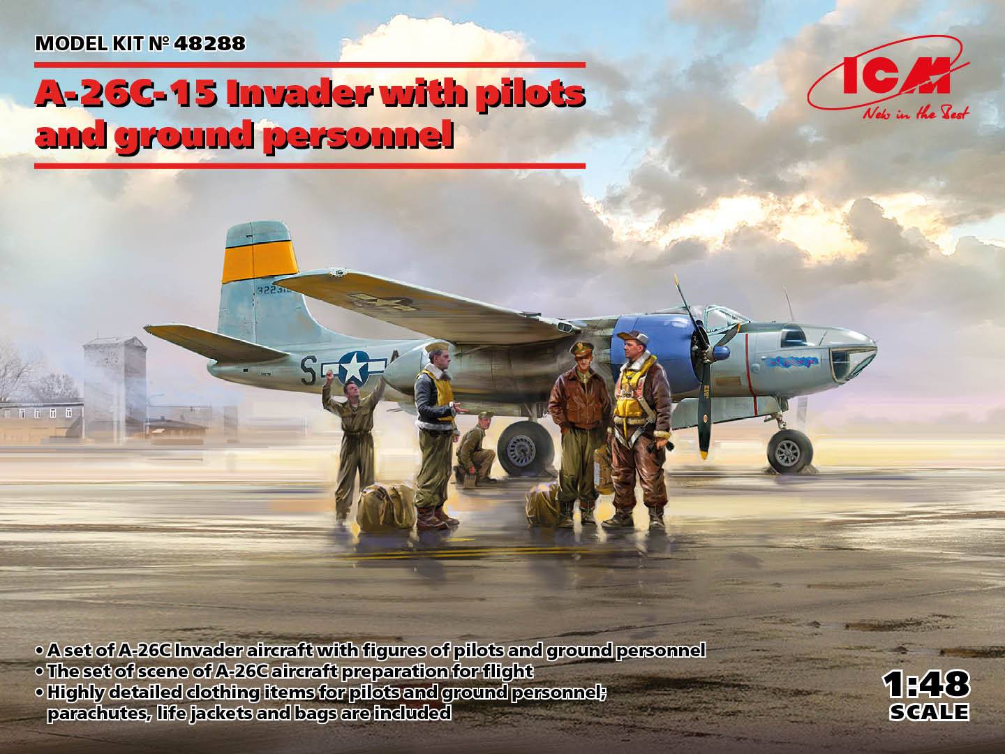 A-26C-15 Invader w/USAF pilots and ground personnel