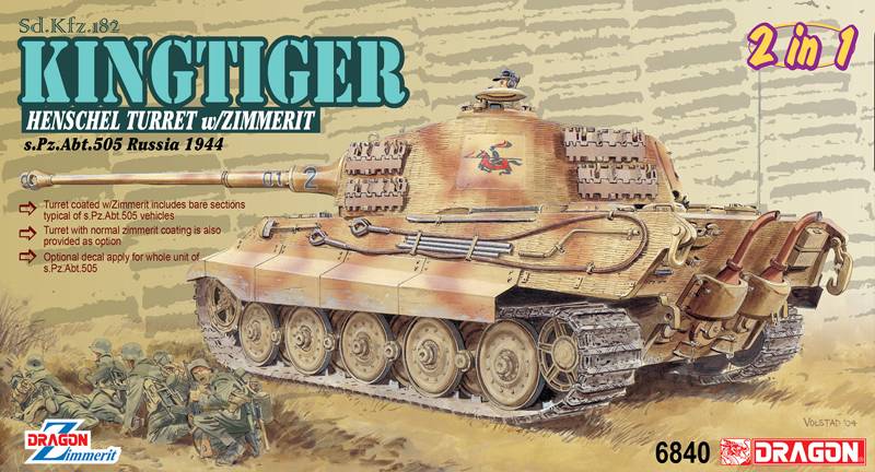 Sd.Kfz.182 Kingtiger Henschel Production w/Zimmerit s.Pz.Abt.505 Russia 1944 (2 in 1)