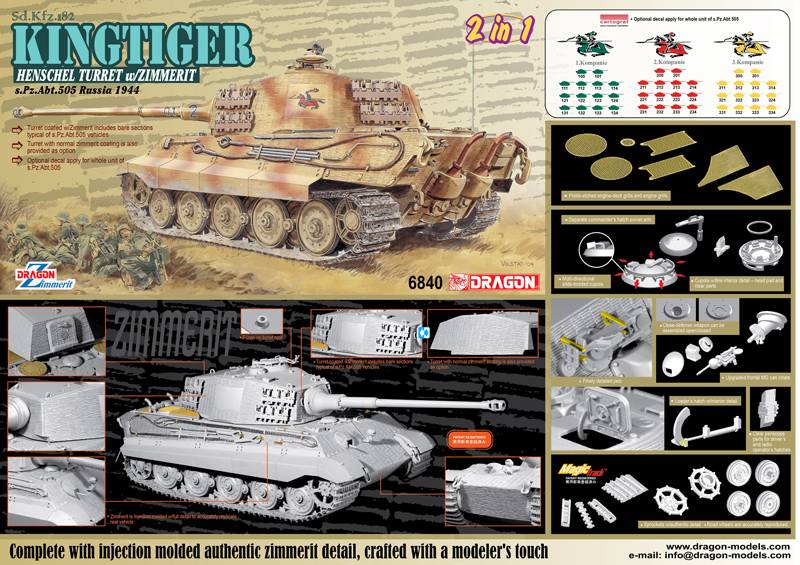 Sd.Kfz.182 Kingtiger Henschel Production w/Zimmerit s.Pz.Abt.505 Russia 1944 (2 in 1) – Image 4