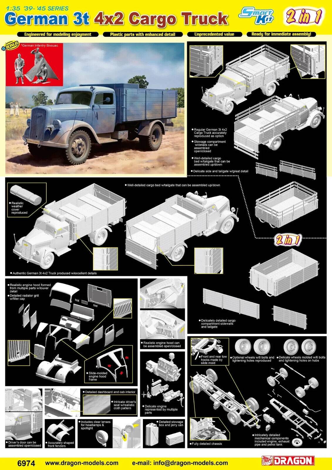 German 3t 4x2 Cargo Truck (2 in 1) – Image 2