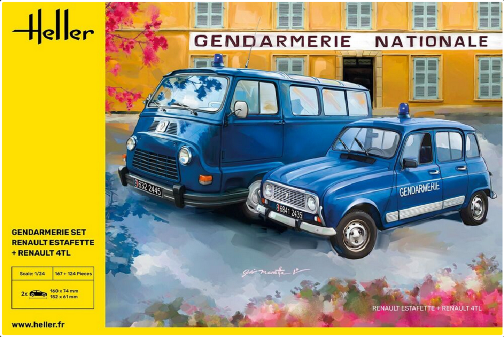 Gendarmerie Set Renault Estafette + Renault 4TL