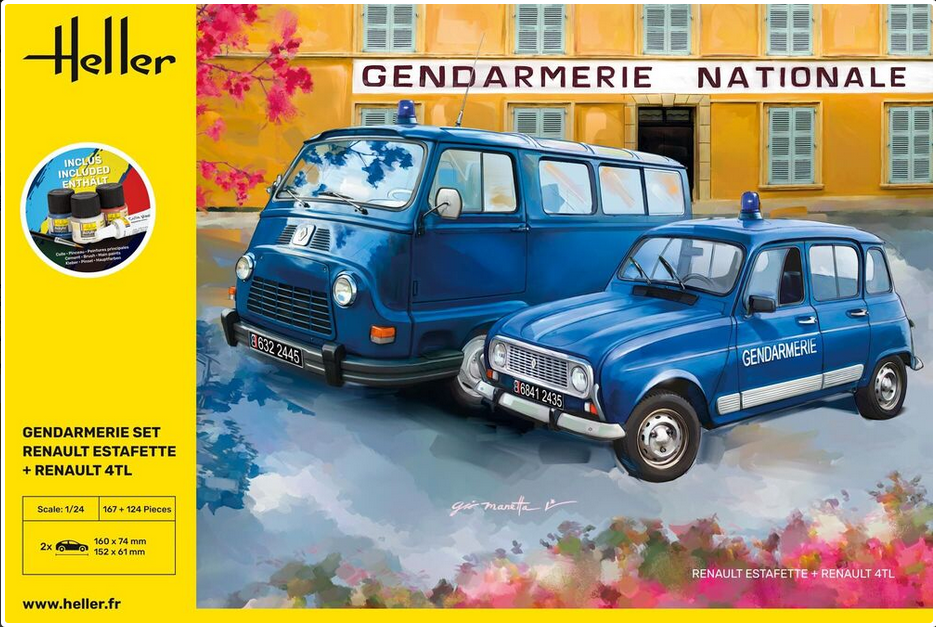 STARTER KIT Gendarmerie Set Renault Estafette + Renault 4TL