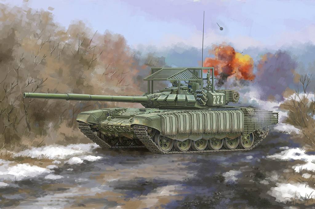 Russian T-72B3 with 4S24 Soft Case ERA and Grating Armour – Image 2