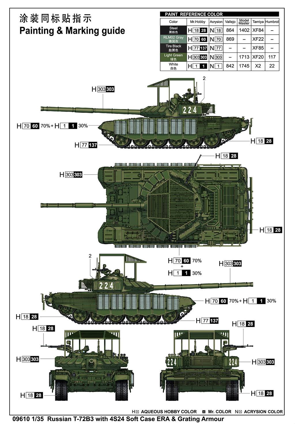 Russian T-72B3 with 4S24 Soft Case ERA and Grating Armour – Image 4