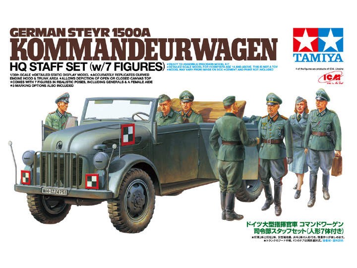 German Steyr 1500A Kommandeurwagen HG Staff Set w/7 Figures
