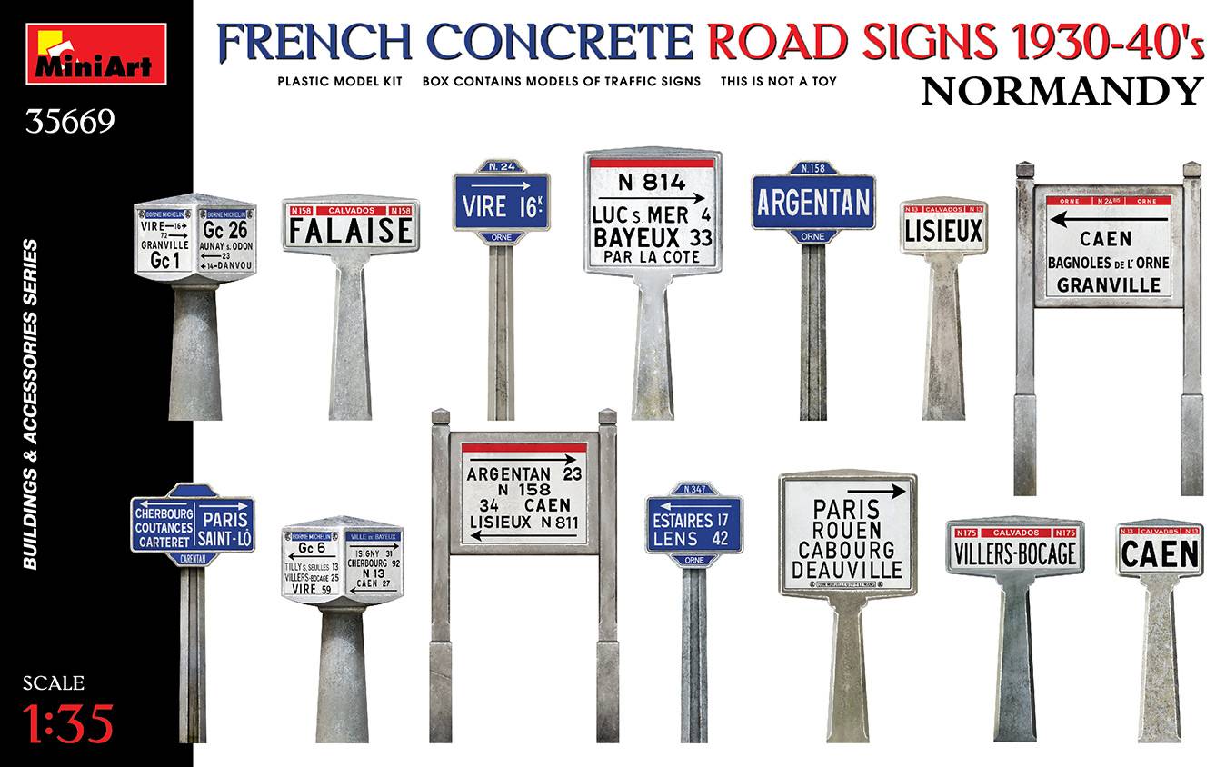 FRENCH CONCRETE ROAD SIGNS 1930-40’S NORMANDY