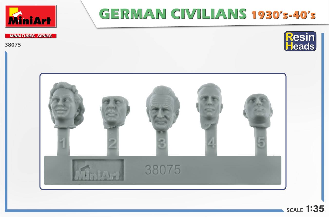 GERMAN CIVILIANS 1930-40S. RESIN HEADS – Image 2
