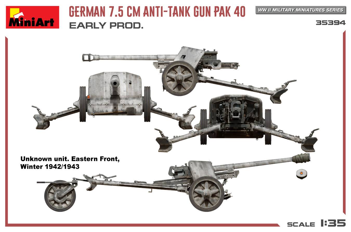 GERMAN 7.5CM ANTI-TANK GUN PAK 40 EARLY PROD – Image 11