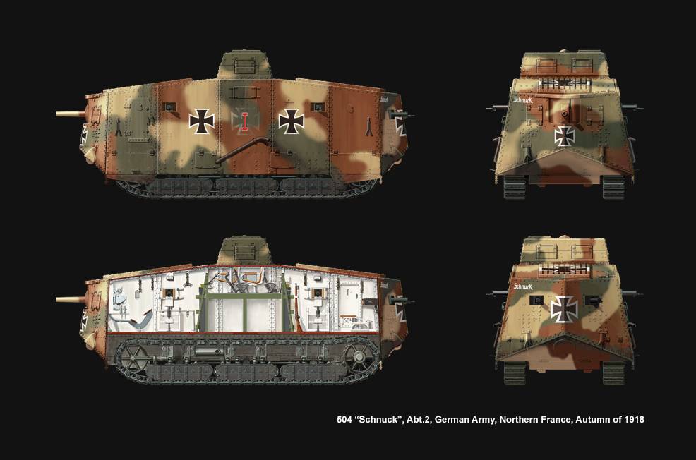 German A7V Tank (Krupp) & Engine – Image 2