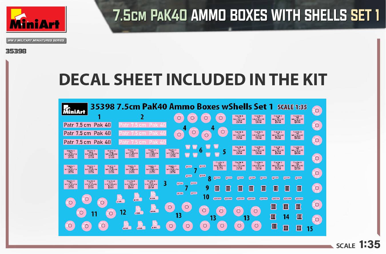 7.5cm PaK40 AMMO BOXES WITH SHELLS SET 1 – Image 2