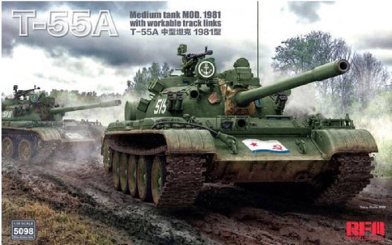 T-55A Medium Tank Mod. 1981 with workable track links
