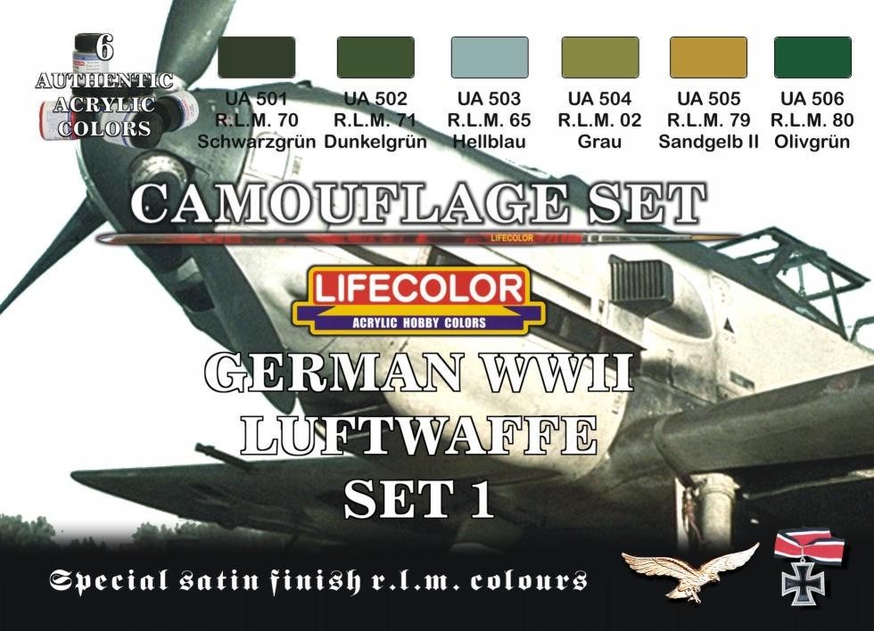 Peintures maquette GERMAN WWII LUFTWAFFE SET 1-6x 22ml acrylic colours