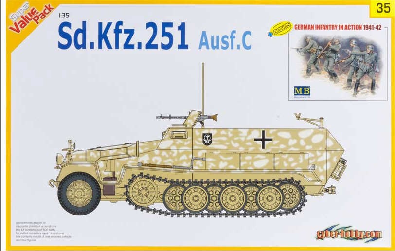 Sd.Kfz.251 Ausf.C + German Infantry In Action 1941-42 Figures Set