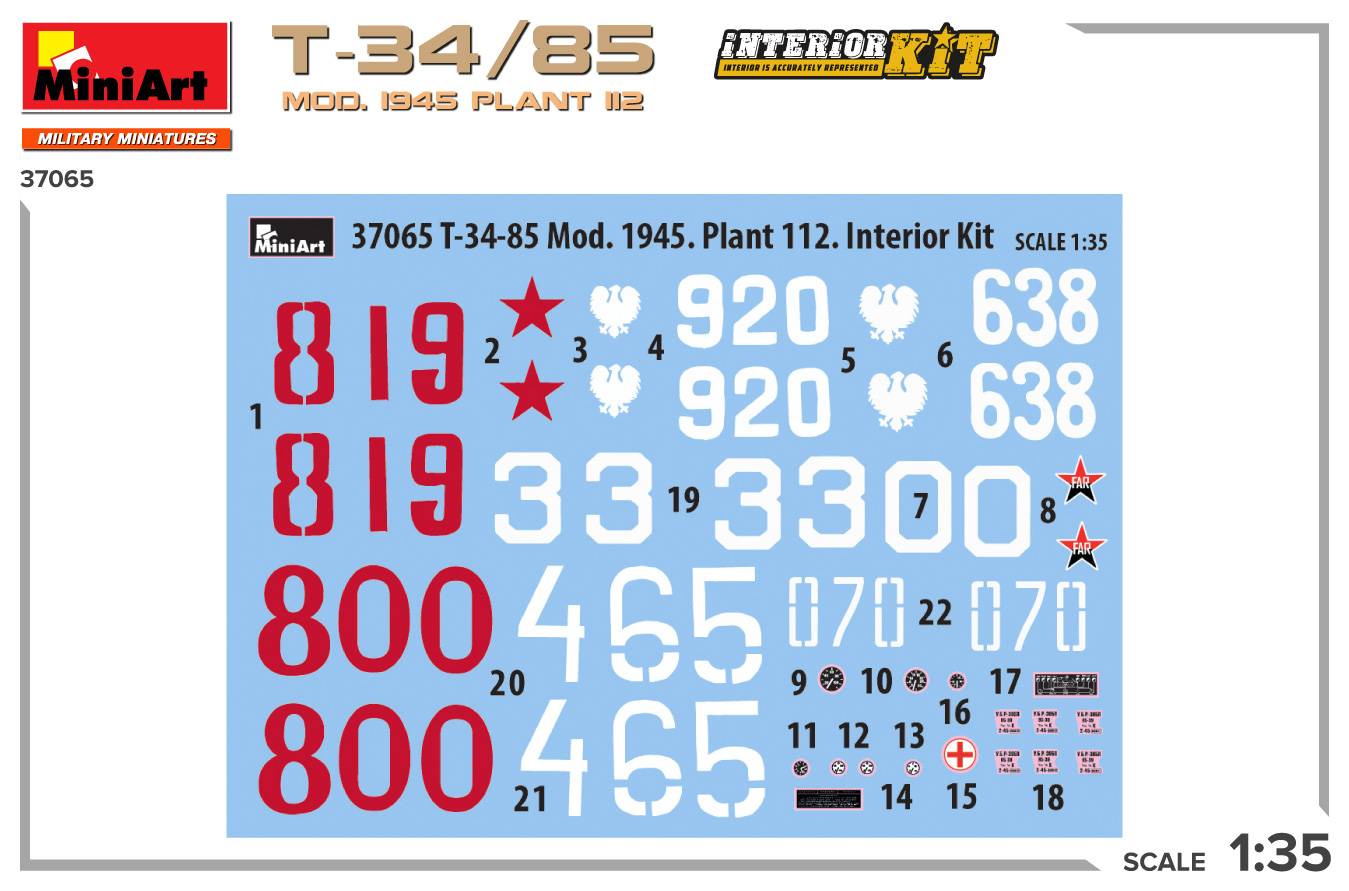 T-34/85 MOD. 1945. USINE 112. KIT INTÉRIEUR – Image 2