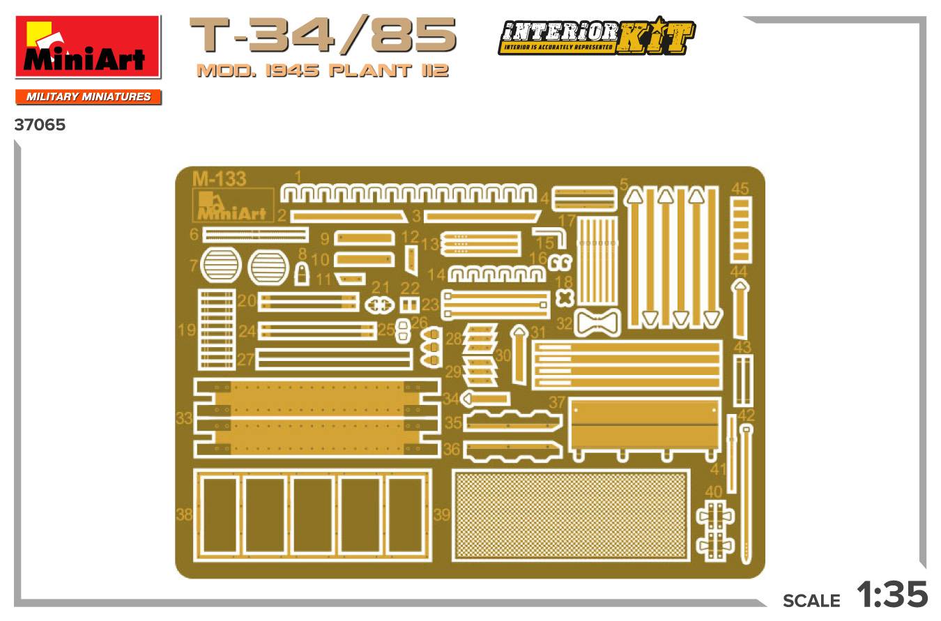 T-34/85 MOD. 1945. USINE 112. KIT INTÉRIEUR – Image 3