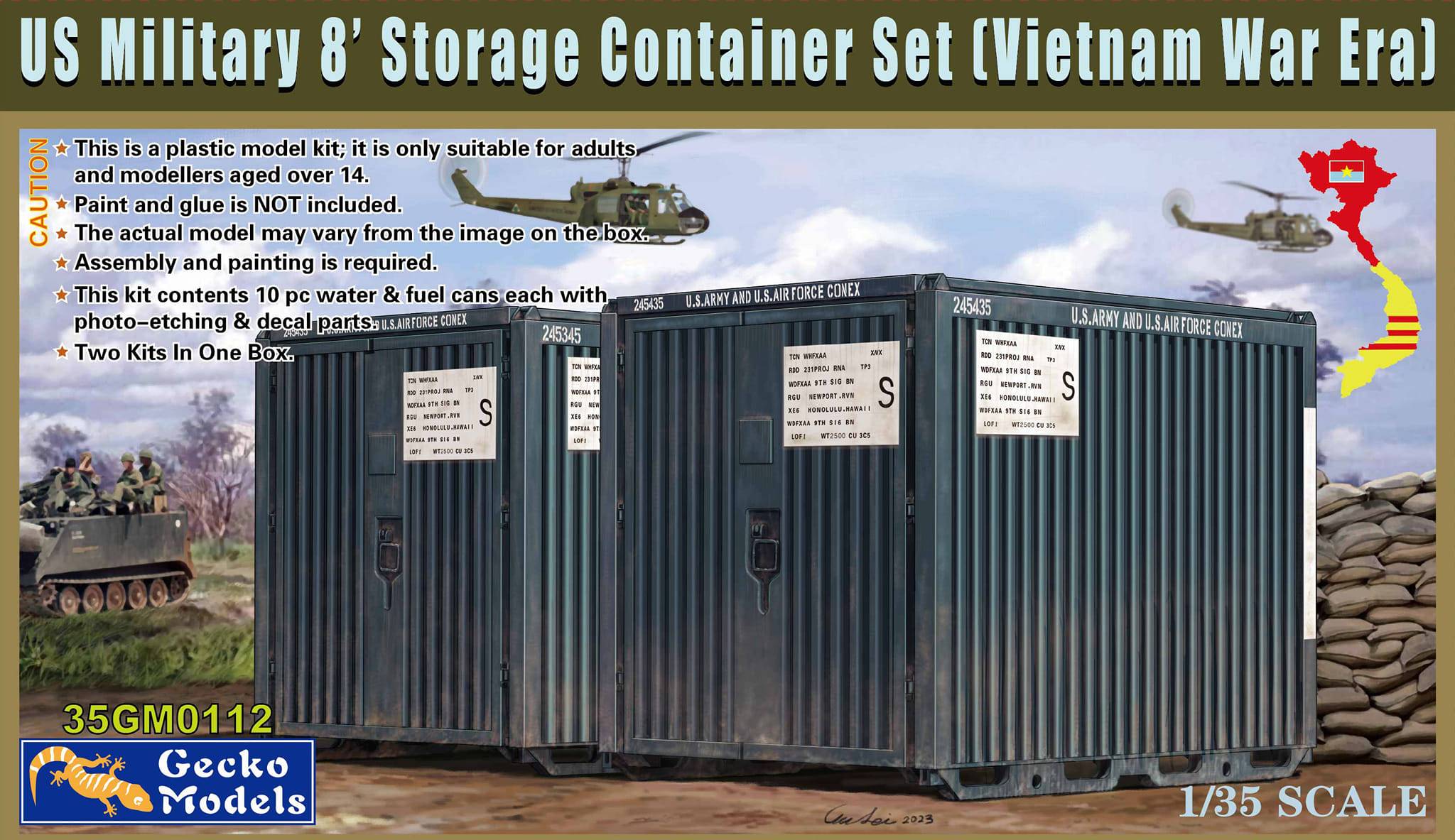 Conteneur de stockage militaire américain 8' Set Guerre du Vietnam