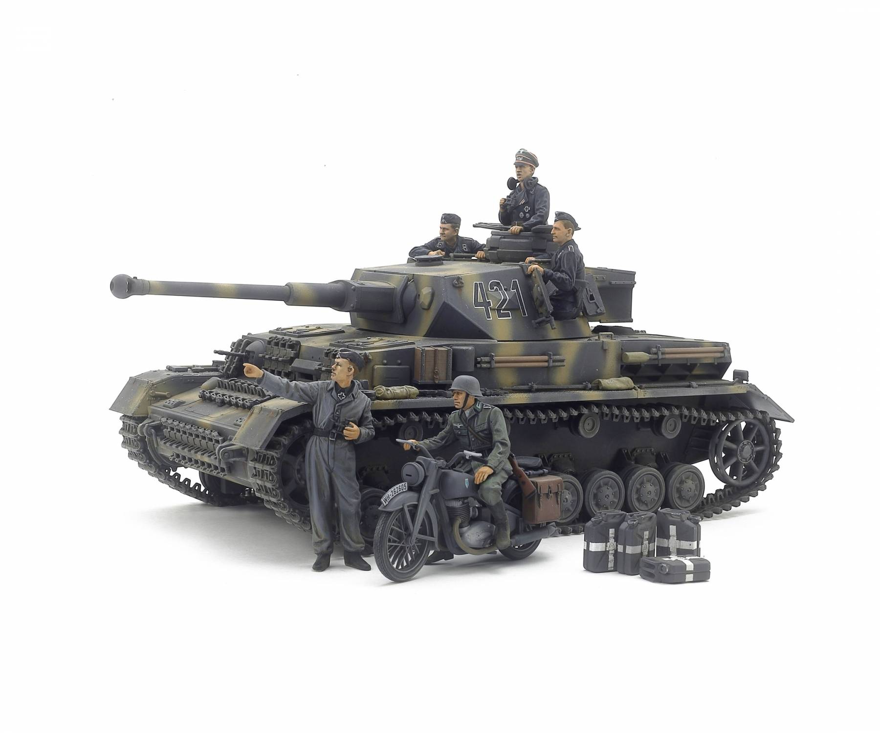 Maquette char Panzerkampfwagen IV Ausf G. Early Production & Motorcycle Eastern Front – Image 2