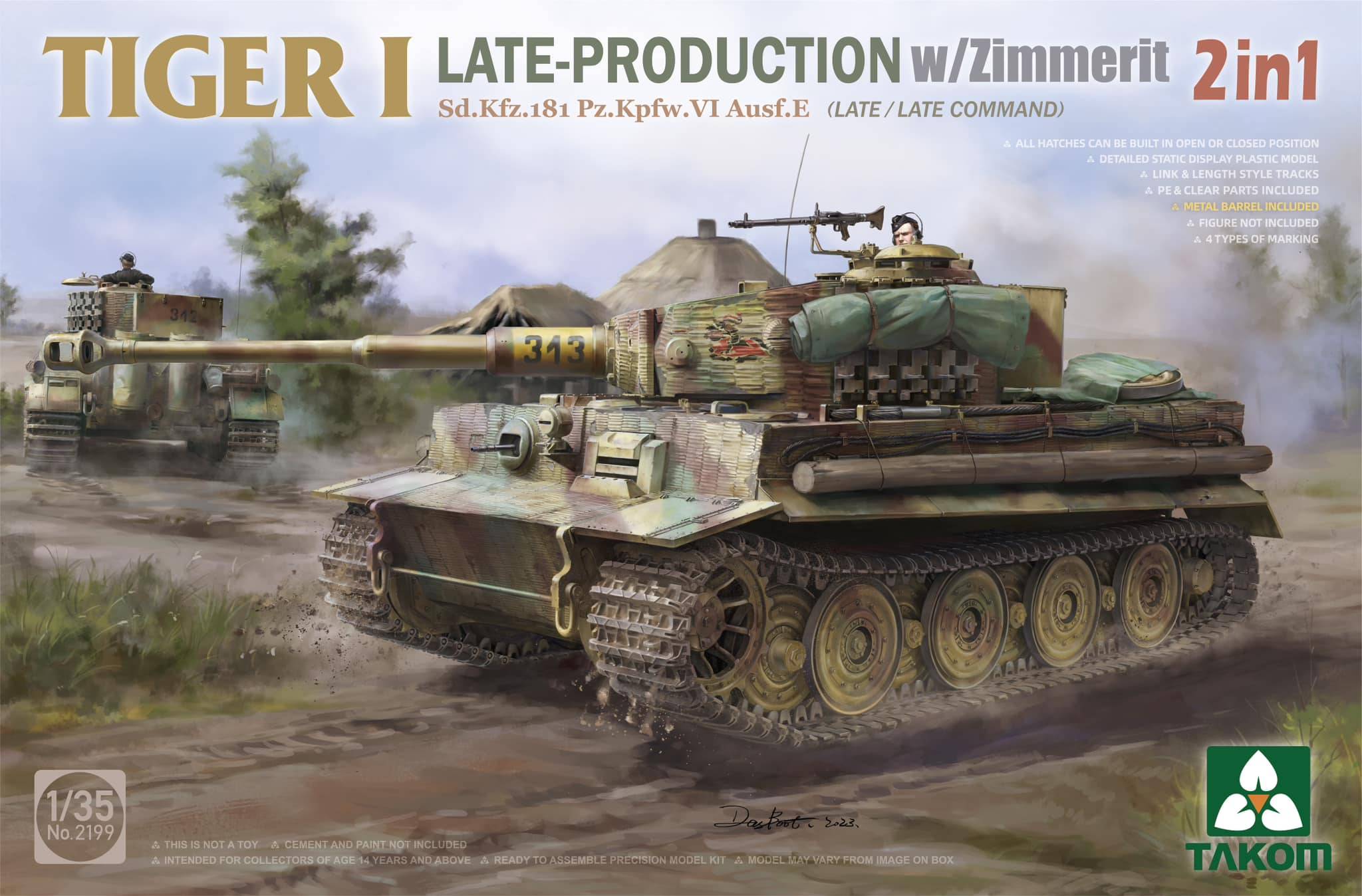 Tiger I Late Production w/zimmerit Sd.Kfz. 181 Pz.Kpfw. VI Ausf. E (Late/Late Command)