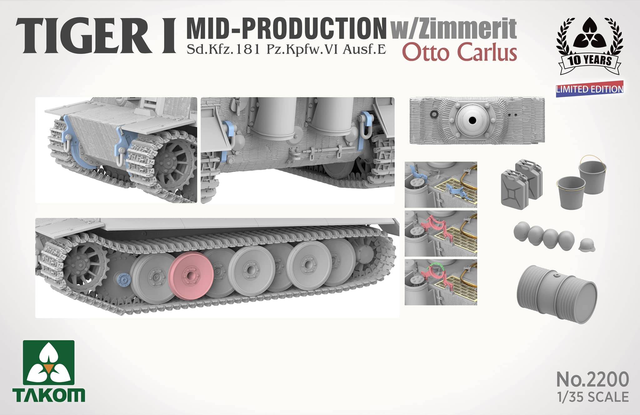 Tiger I Mid Production w/zimmerit Sd.Kfz. 181 Pz.Kpfw. VI Ausf. E Otto Carius – Image 5