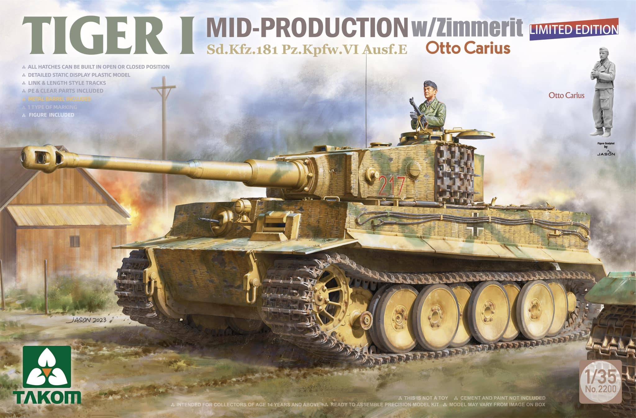 Tiger I Mid Production w/zimmerit Sd.Kfz. 181 Pz.Kpfw. VI Ausf. E Otto Carius