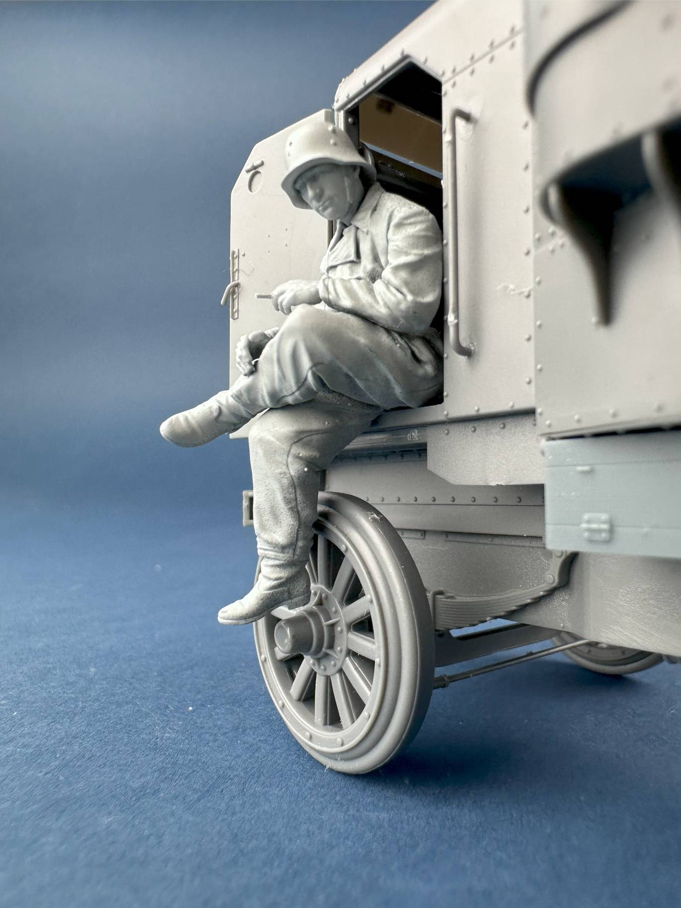 German Armoured Car Crewman in a field grey coverall – Image 3