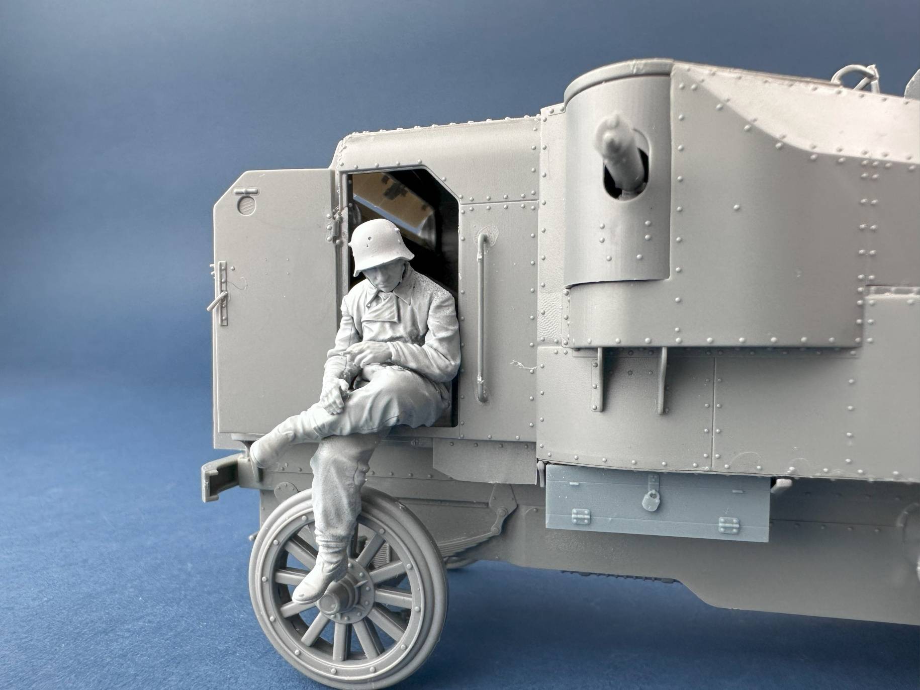 German Armoured Car Crewman in a field grey coverall – Image 4
