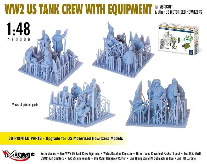 WW2 US TANK CREW WITH EQUIPMENT for M8 SCOTT & other US MOTORISED HOWITZERS – Image 4