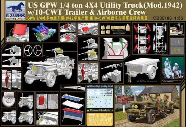 US GPW 1/4ton 4×4 Utility Truck w/10-cwt Trailer And Airborne Crew – Image 2