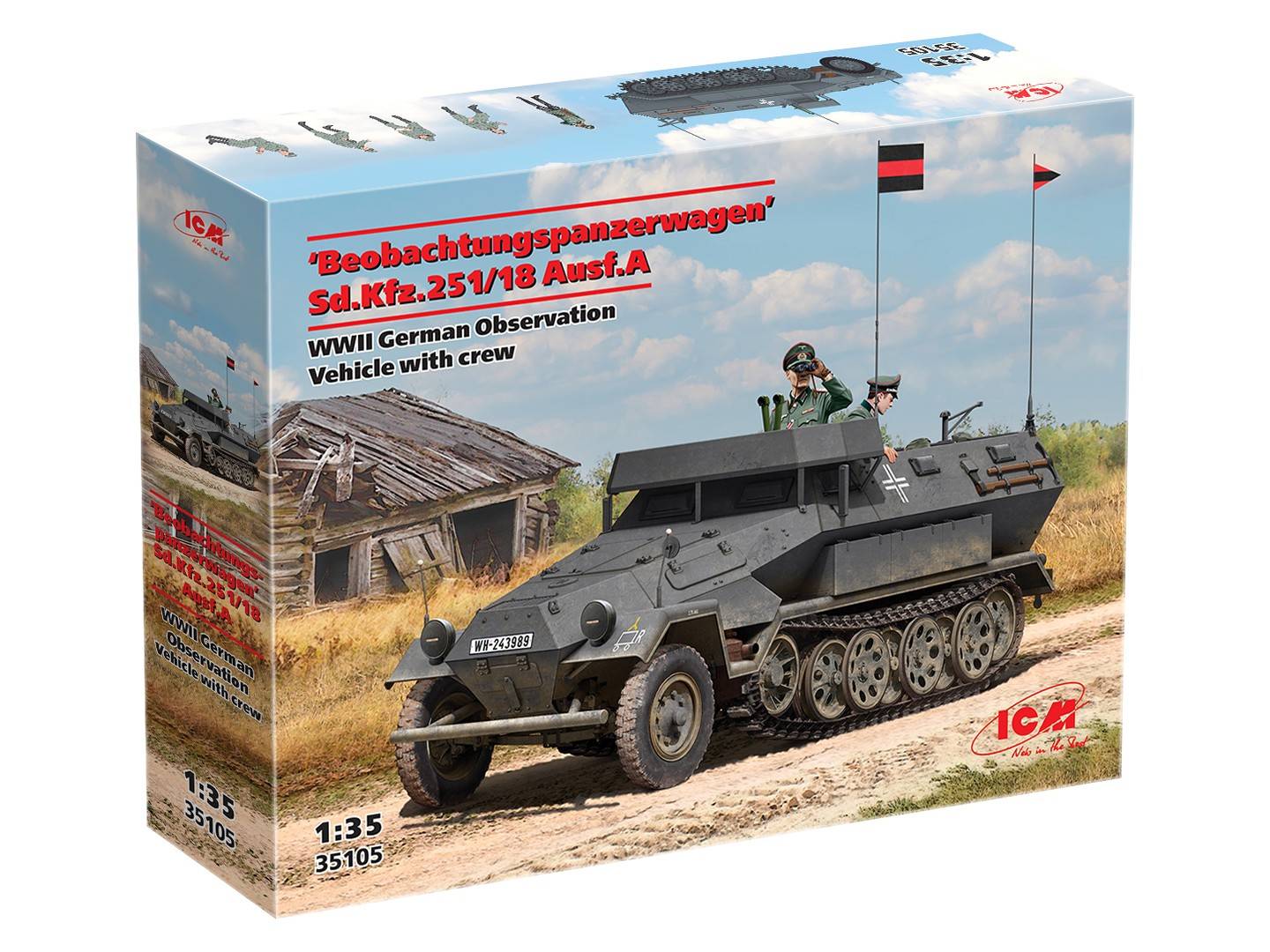 ‘Beobachtungspanzerwagen’ Sd.Kfz.251/18 Ausf.A WWII German Observation Vehicle with crew – Image 8