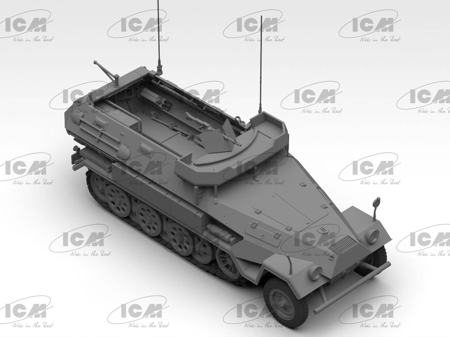 ‘Beobachtungspanzerwagen’ Sd.Kfz.251/18 Ausf.A WWII German Observation Vehicle with crew – Image 9