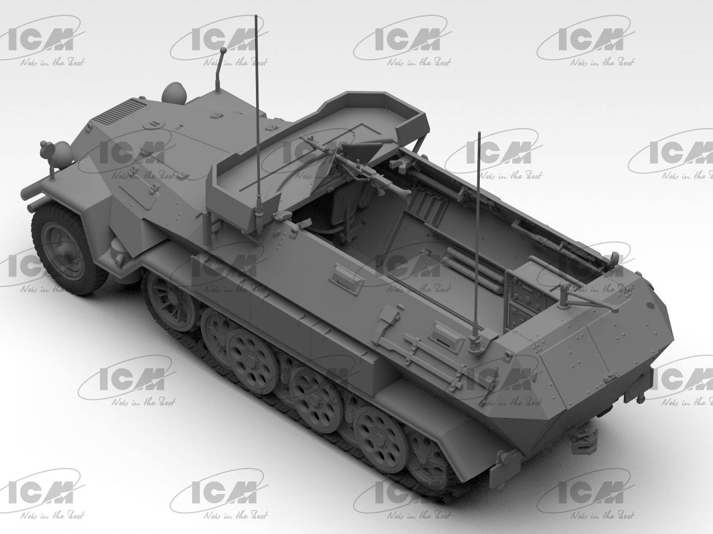 ‘Beobachtungspanzerwagen’ Sd.Kfz.251/18 Ausf.A WWII German Observation Vehicle with crew – Image 10