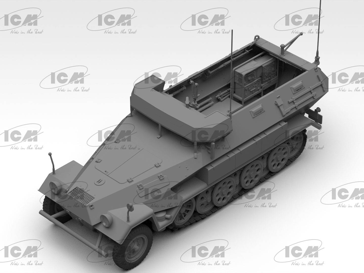 ‘Beobachtungspanzerwagen’ Sd.Kfz.251/18 Ausf.A WWII German Observation Vehicle with crew – Image 11