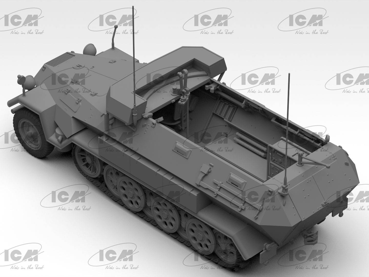‘Beobachtungspanzerwagen’ Sd.Kfz.251/18 Ausf.A WWII German Observation Vehicle with crew – Image 12