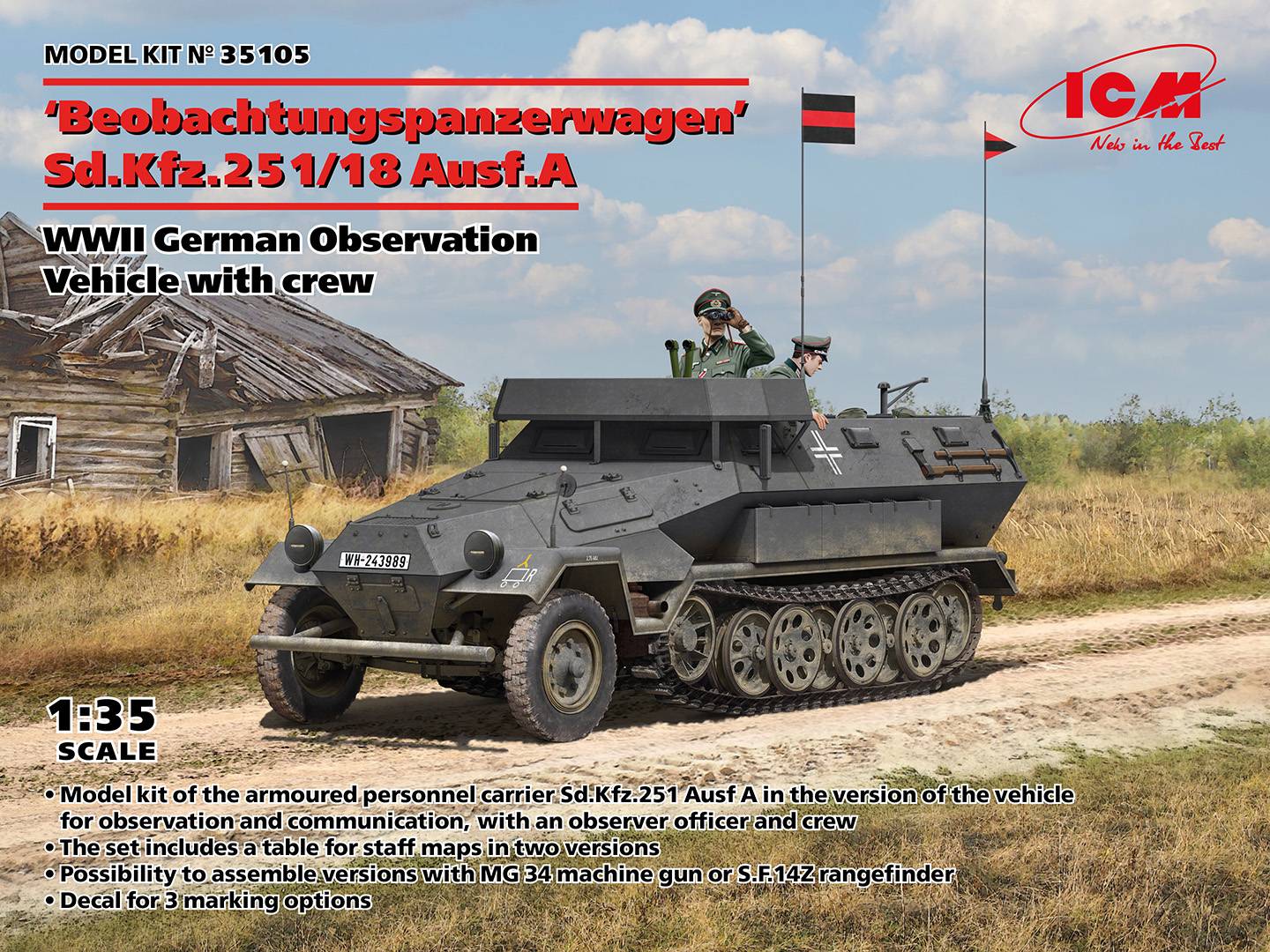 ‘Beobachtungspanzerwagen’ Sd.Kfz.251/18 Ausf.A WWII German Observation Vehicle with crew
