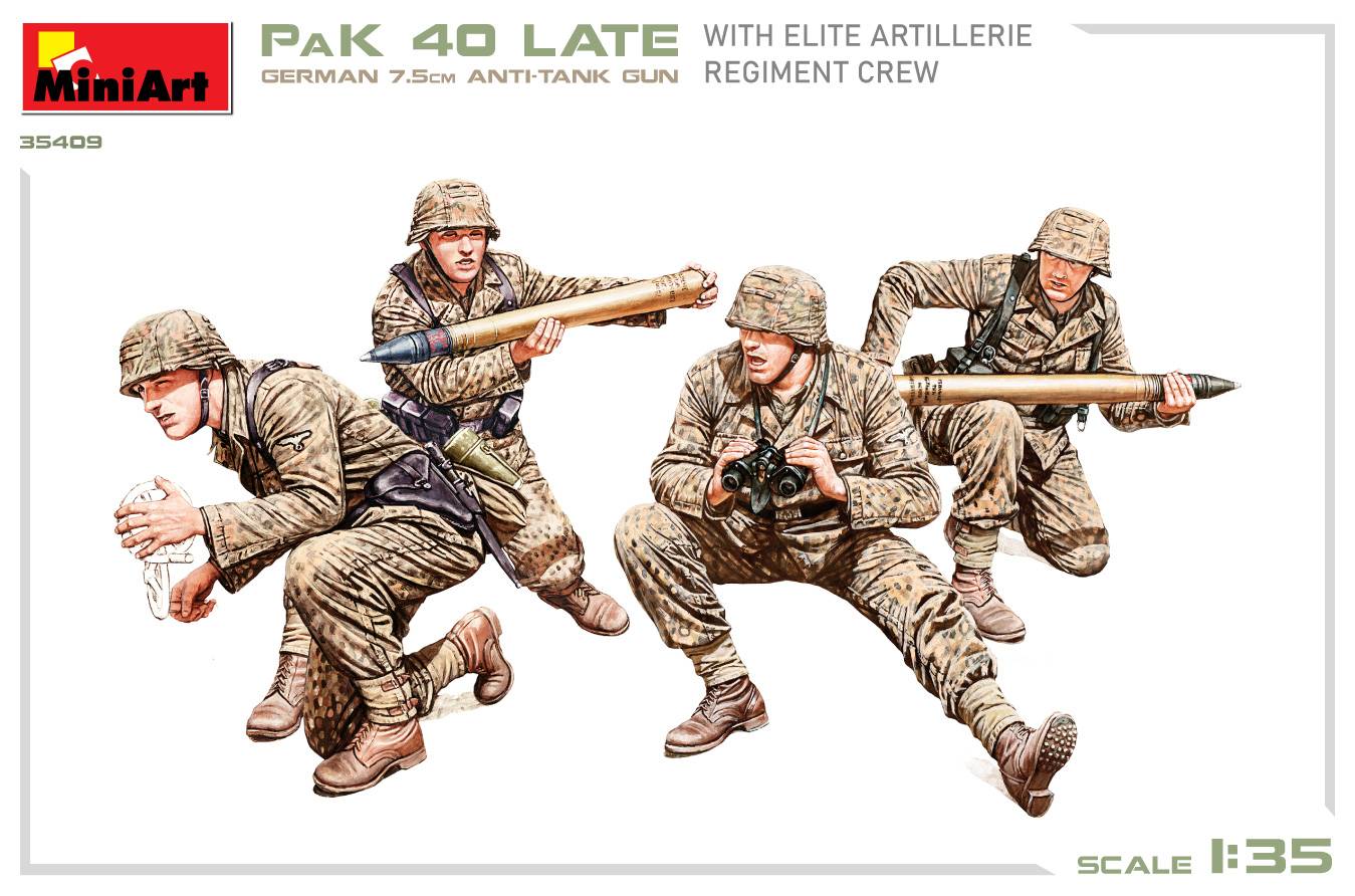 GERMAN 7.5CM ANTI-TANK GUN PaK 40 Late w/ELITE ARTILLERIE REGIMENT CREW – Image 7