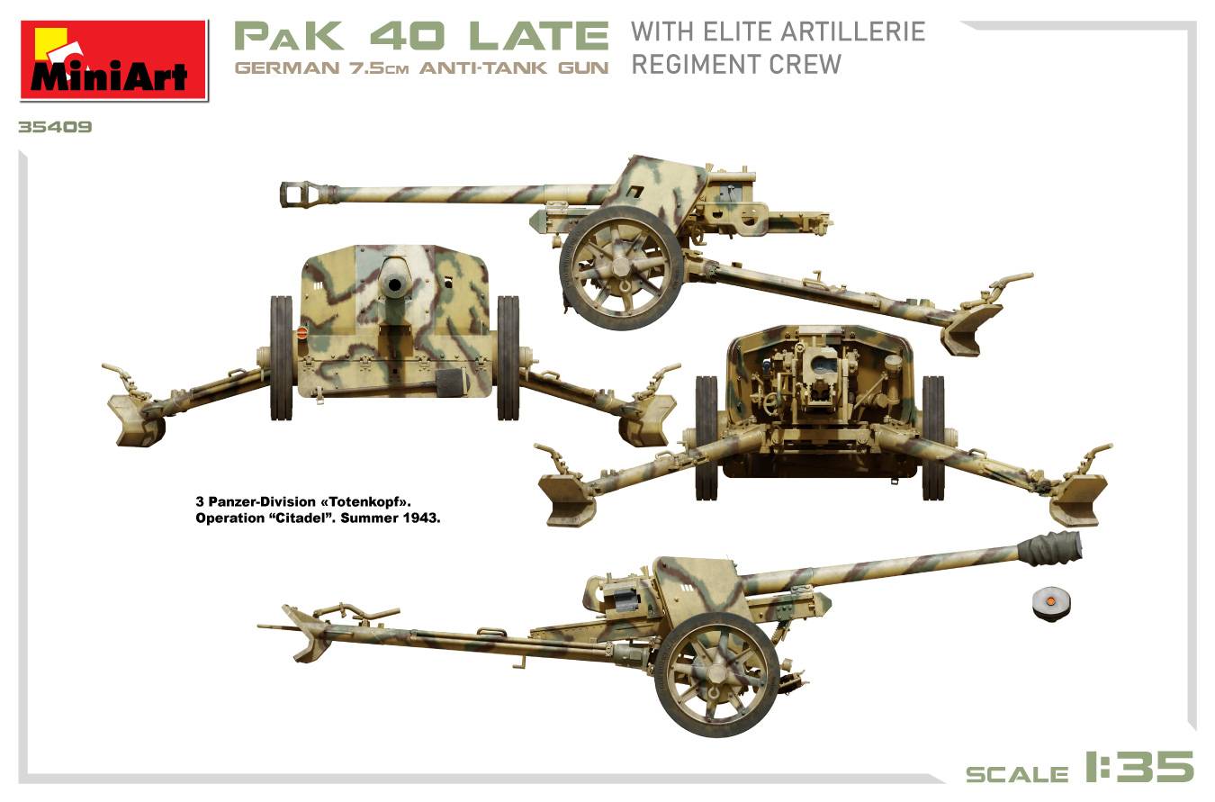 GERMAN 7.5CM ANTI-TANK GUN PaK 40 Late w/ELITE ARTILLERIE REGIMENT CREW – Image 11