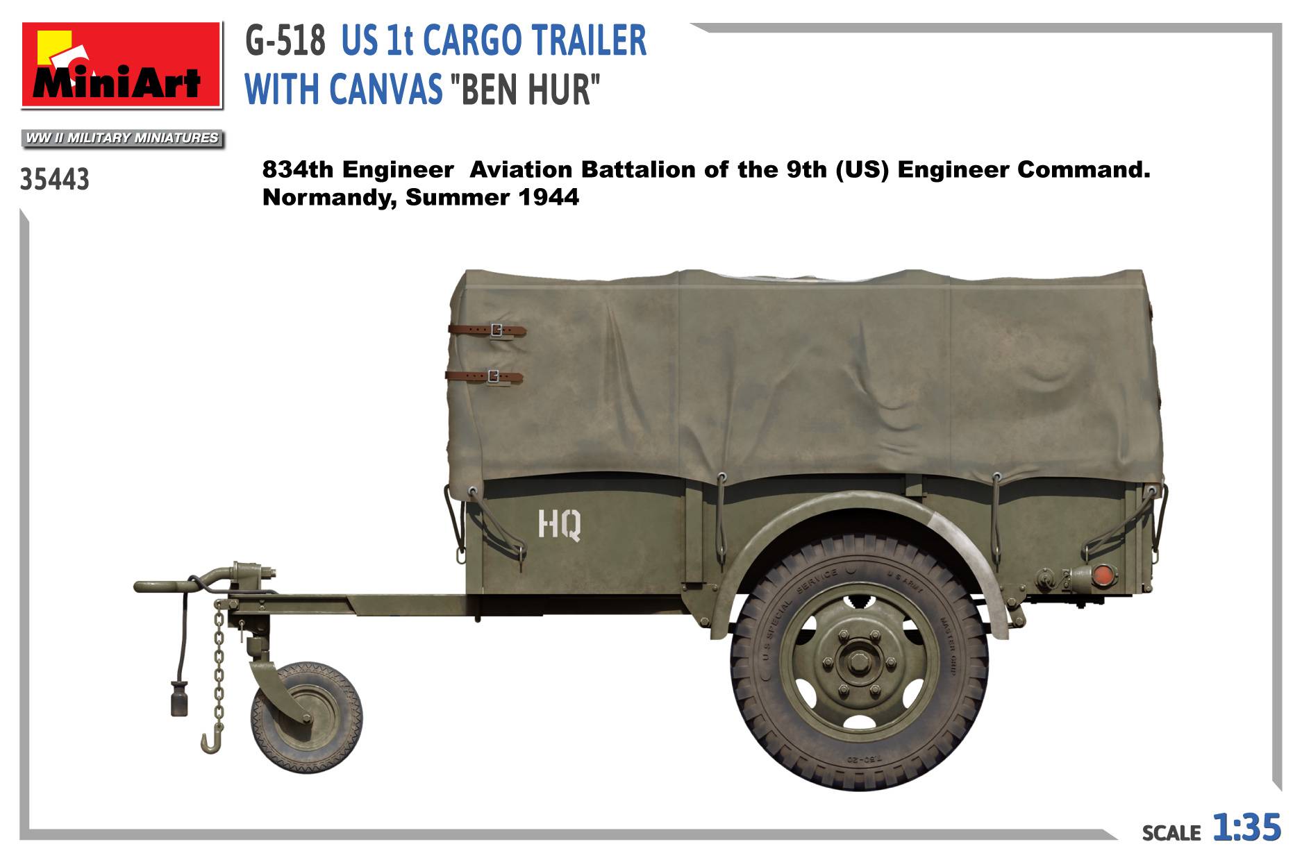 G-518 US 1t CARGO TRAILER WITH CANVAS “BEN HUR” – Image 10