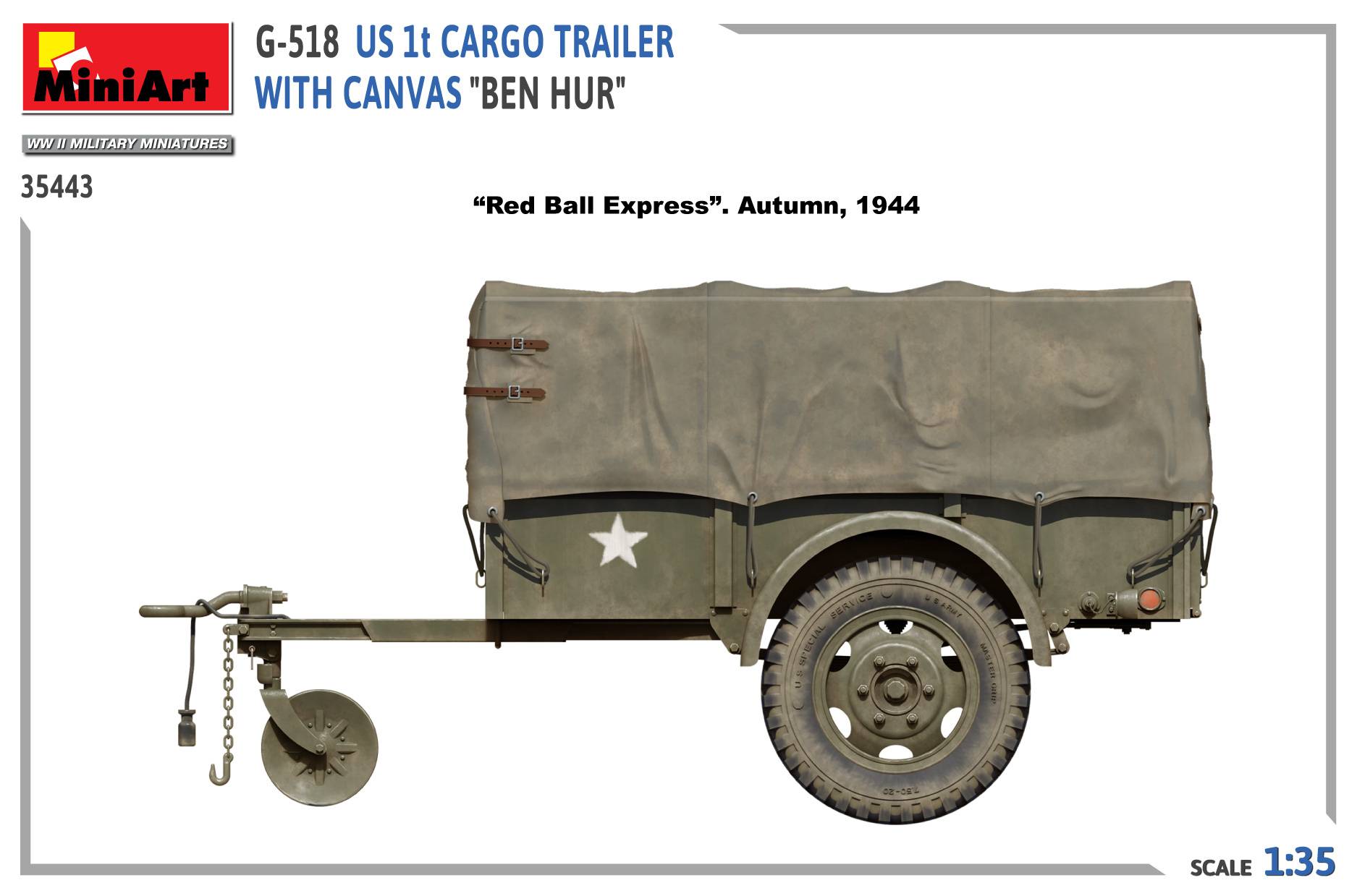 G-518 US 1t CARGO TRAILER WITH CANVAS “BEN HUR” – Image 11