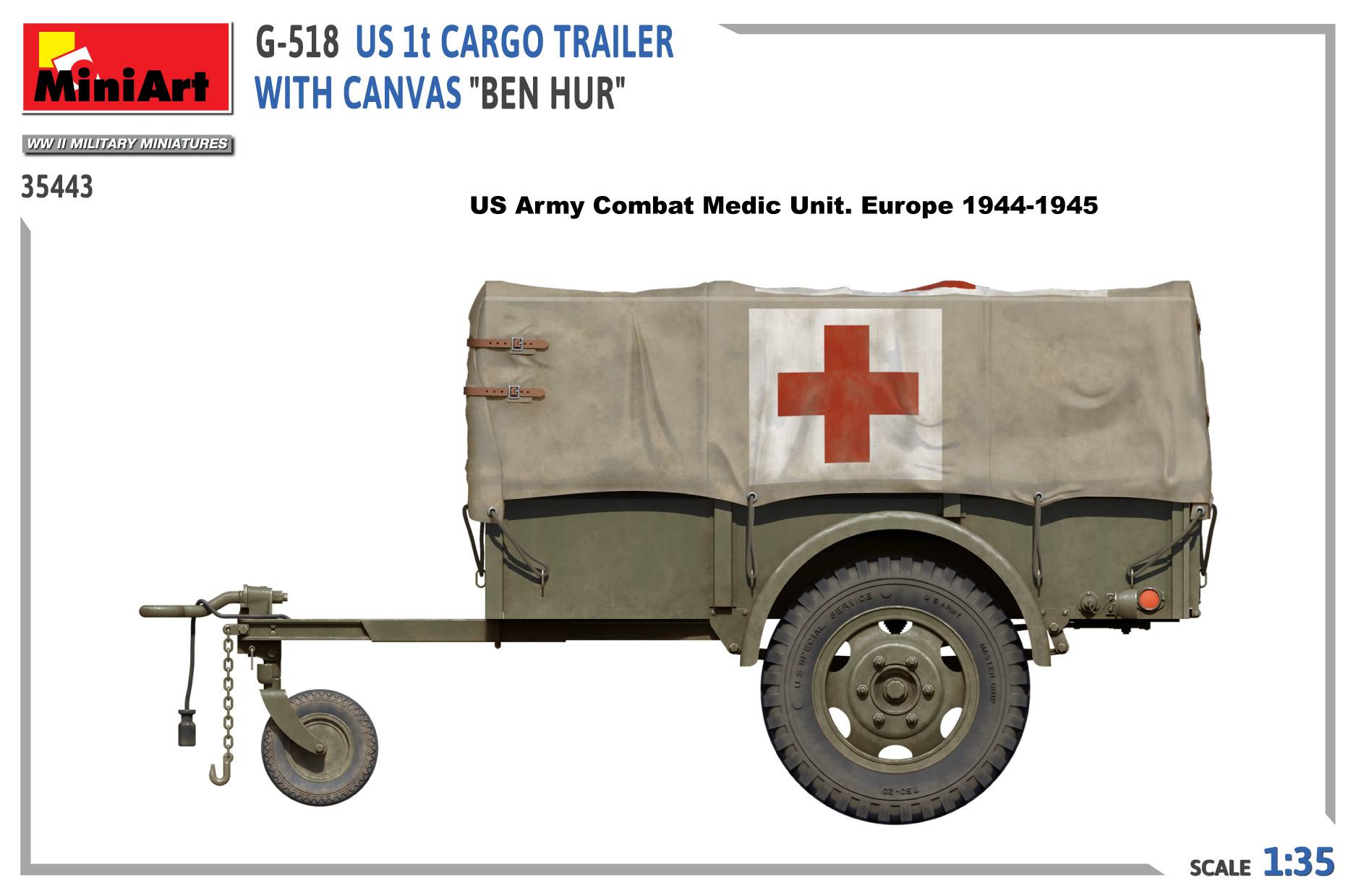 G-518 US 1t CARGO TRAILER WITH CANVAS “BEN HUR” – Image 12