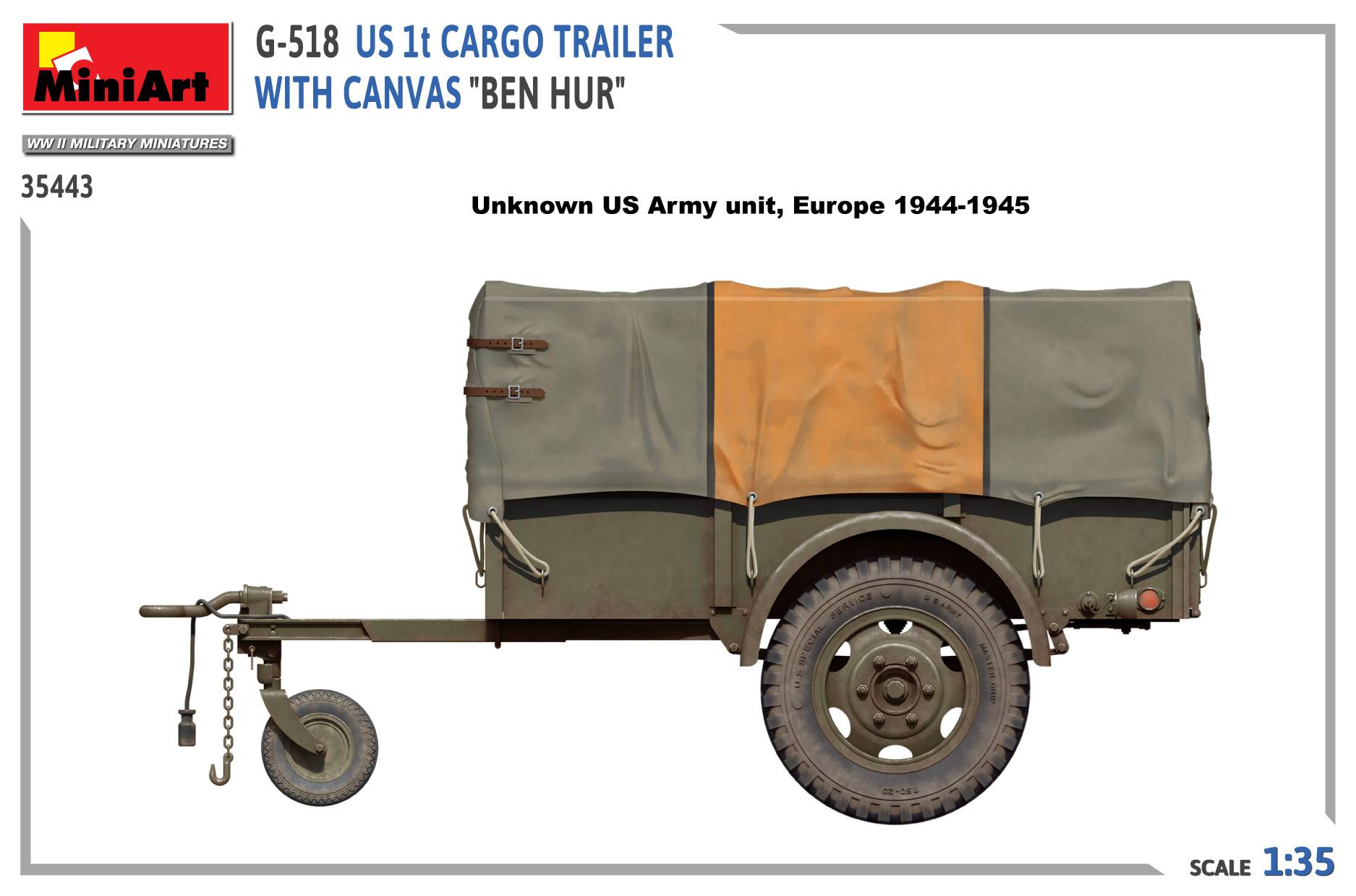 G-518 US 1t CARGO TRAILER WITH CANVAS “BEN HUR” – Image 13