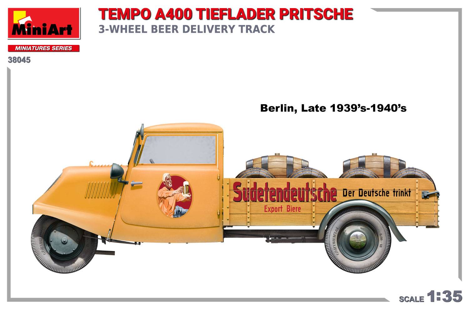 TEMPO A400 TIEFLADER PRITSCHE 3-WHEEL BEER DELIVERY TRUCK – Image 11