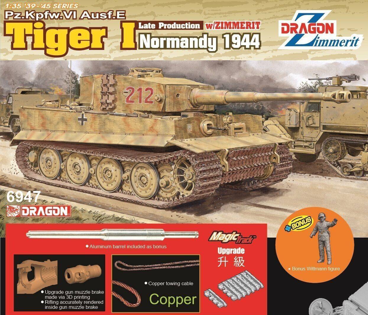 Pz.Kpfw.VI Ausf.E Tiger I Late Production w/Zimmerit (Normandy 1944) + Tiger Ace